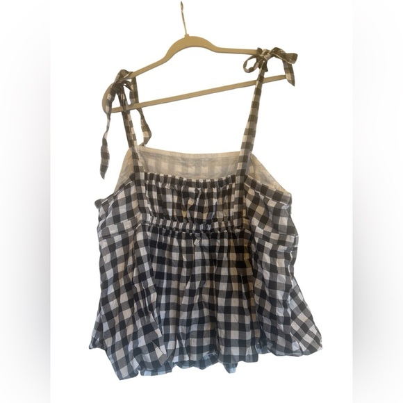 Old Navy babydoll gingham sleeveless top NWT plus size 2X square neck farmhouse - Picture 3 of 8
